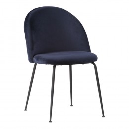 Jídelní židle GENEVE modrý samet,černé nohy