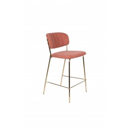 Barová židle JOLIEN WLL růžová/nohy zlaté
