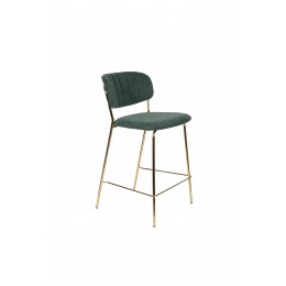 Barová židle JOLIEN WLL zelená/nohy zlaté
