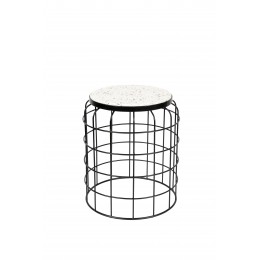 Odkládací stolek kulatý TRAD ZUIVER Ø36 cm,černobílý