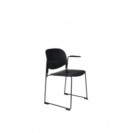 Jídelní židle s područkami STACKS WLL, plast černý