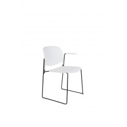 Jídelní židle s područkami STACKS WLL,plast bílý