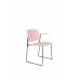 Jídelní židle s područkama STACKS ZUIVER,plast růžový