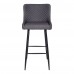 Barová židle DALLAS samet šedá, černá podnož