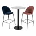 Barový set 2ks židlí LAUSANNE + stůl BOLZANOø70x105cm,modrá,černý kov  