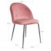 Jídelní židle  GENEVE růžový samet,černé nohy