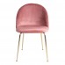 Barový set 2ks židlí LAUSANNE + stůl BOLZANO ø70x105cm,růžová, mosaz