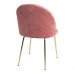 Barový set 2ks židlí LAUSANNE + stůl BOLZANO ø70x105cm,růžová, mosaz
