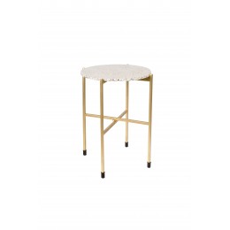 Odkládací stolek kulatý MARIO WLL ø50 cm, terrazzo bílý