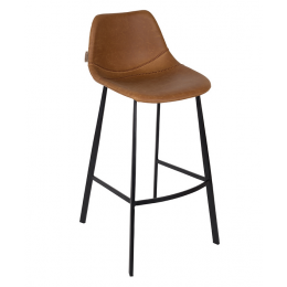 Barová židle FRANKY DUTCHBONE 80 cm, PU hnědá
