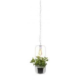 Závěsná lampa/držák na rostliny FLORENCE, kov černý