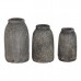 Set tří terakotových váz VELAS, tmavě šedé