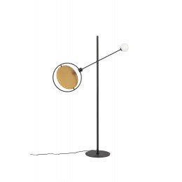Stojací lampa SIRIUS- 2 stínidla 141 cm, kov černý, vestavěná LED, stmívatelná