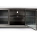 Kovová vitrína WLL JIRO 160x60 cm tmavě šedá, skleněná dvířka