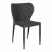 Jídelní židle PISA tmavě šedá PU, černá podnož