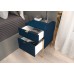 Konferenční stolek SKANDICA POLKA 44x80 cm, tmavě modrá a zlaté kovové nohy