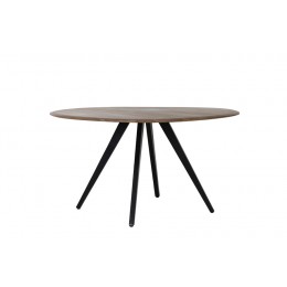 Jídelní stůl kulatý MIMOSO Ø140x75 cm, dřevo akácie, podnož černá