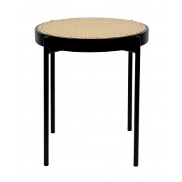 Ratanový odkládací stolek SPIKE Ø50 x 52 cm, ZUIVER černý/přírodní
