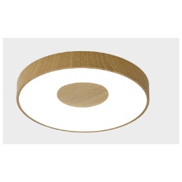Stropní přisazené LED svítidlo COIN Mantra, Ø50 cm, vzor světlé dřevo