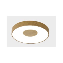 Stropní přisazené LED svítidlo COIN Mantra, Ø38 cm, vzor světlé dřevo