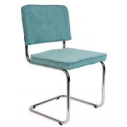 Jídelní židle RIDGE RIB Zuiver modrá, lesklý rám