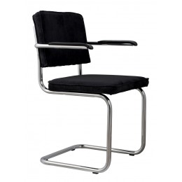 Jídelní židle RIDGE RIB Zuiver černá, s područkami, lesklý rám