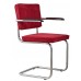 Jídelní židle RIDGE RIB Zuiver červená, s područkami, lesklý rám