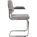 Jídelní židle RIDGE RIB Zuiver světle šedá, s područkami, lesklý rám