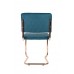 Jídelní židle DIAMOND KINK Zuiver modrá, podnož měď
