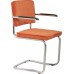 Jídelní židle RIDGE RIB KINK Zuiver oranžová, s područkami, lesklý rám