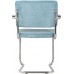 Jídelní židle RIDGE RIB KINK Zuiver modrá, s područkami, lesklý rám
