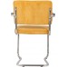 Jídelní židle RIDGE RIB KINK Zuiver žlutá, s područkami, lesklý rám
