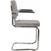 Jídelní židle RIDGE RIB KINK Zuiver světle šedá, s područkami, lesklý rám