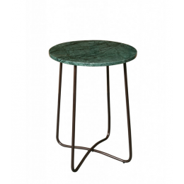 Odkládací stolek Emerald, bronz a zelený mramor