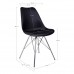 Jídelní židle OSLO House Nordic PU kůže černá, nohy lesklý chrom