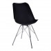 Jídelní židle OSLO House Nordic PU kůže černá, nohy lesklý chrom