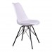 Jídelní židle OSLO House Nordic PU kůže bílá, nohy černý kov