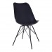 Jídelní židle OSLO House Nordic PU kůže černá, nohy černý kov
