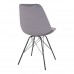 Jídelní židle OSLO House Nordic samet šedý, nohy černý kov