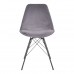 Jídelní židle OSLO House Nordic samet šedý, nohy černý kov