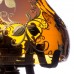 Petrolejová lampa ručně malovaná roztokem zlata a vysokým smaltem - Zlaté lístky