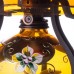 Petrolejová lampa ručně malovaná roztokem zlata a vysokým smaltem - Zlato plná