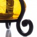Petrolejová lampa s ruční rytinou - Květ - lampa z ambrového skla