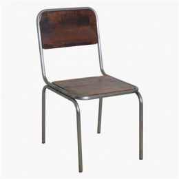 Jídelní židle FACTORY RAW, dřevo/kov, hnědá