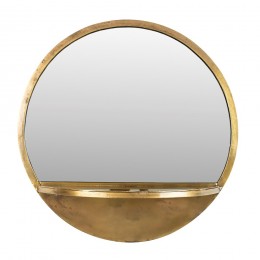 Nástěnné zrcadlo FEYZA WLL, Ø44 cm, mosaz