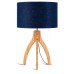 Stolní lampa ANNAPURNA 3220, bambus a lněné stínidlo, modrá