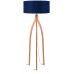 Stojací lampa ANNAPURNA 6030, bambus a lněné stínidlo, modrá
