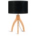 Stolní lampa ANNAPURNA 3220, bambus a lněné stínidlo, černá