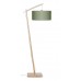Stojací lampa ANDES 4723, bambus přírodní a lněné stínidlo, zelená