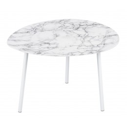 Odkládací stolek OVOID MARBLE PT, Ø60 cm, bílý